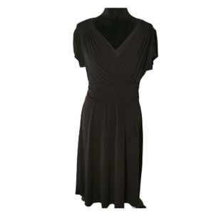 Merona Black V-Neck Midi Summer Dress Sz L